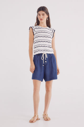 Short Talle Alto con Cinturón Trenzado