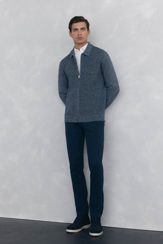 Cárdigan con Cremallera y Detalle Logo