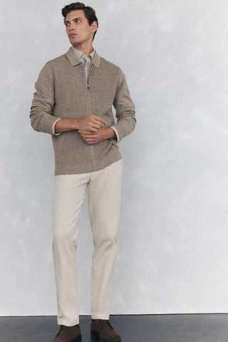 Cárdigan con Cremallera y Detalle Logo