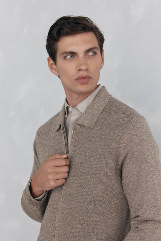 Cárdigan con Cremallera y Detalle Logo