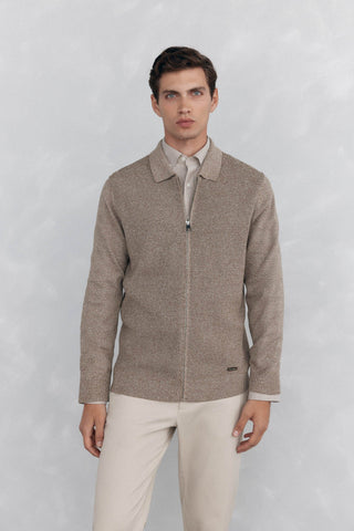 Cárdigan con Cremallera y Detalle Logo