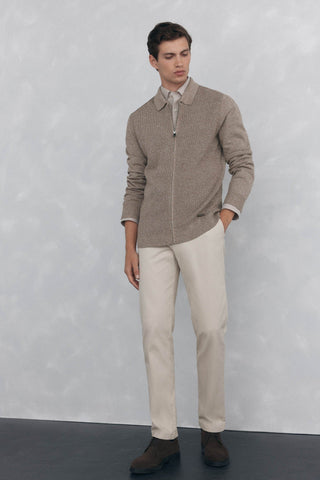 Cárdigan con Cremallera y Detalle Logo