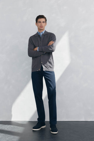 Cárdigan de Punto Cuello Polo con Botones