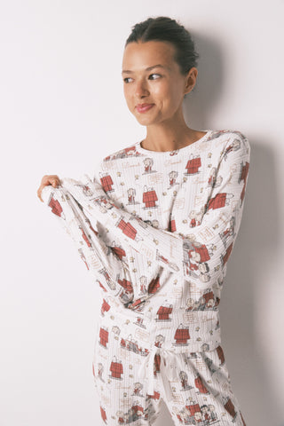 Set de Pijama 2 Piezas Manga Larga Colección Snoopy