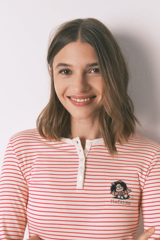 Set de Pijama 2 Piezas Estampado Rayas Colección Mafalda