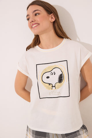 Set de Pijama 2 Piezas de Cuadros Colección Snoopy