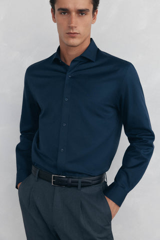 Camisa Manga Larga con Logo de Algodón
