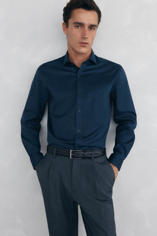 Camisa Manga Larga con Logo de Algodón