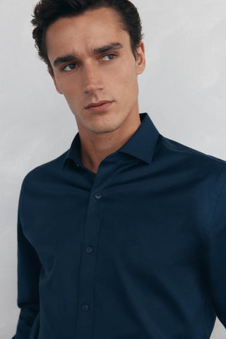 Camisa Manga Larga con Logo de Algodón