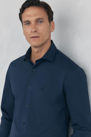 Camisa Slim Fit con Logo Bordado