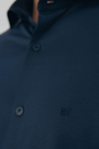 Camisa Slim Fit con Logo Bordado