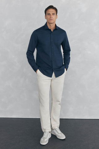 Camisa Slim Fit con Logo Bordado
