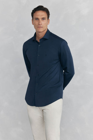 Camisa Slim Fit con Logo Bordado