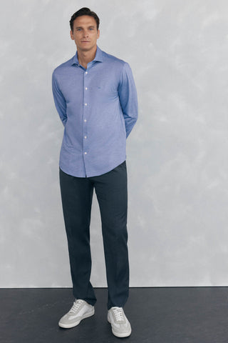 Camisa Slim Fit con Logo Bordado