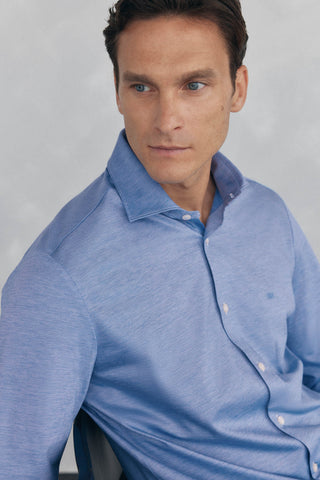 Camisa Slim Fit con Logo Bordado