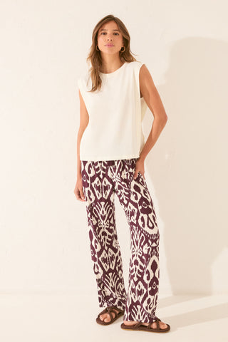 Camiseta sin Mangas Cuello Redondo de Algodón