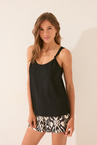 Camiseta de Tirantes con Detalle Nudos