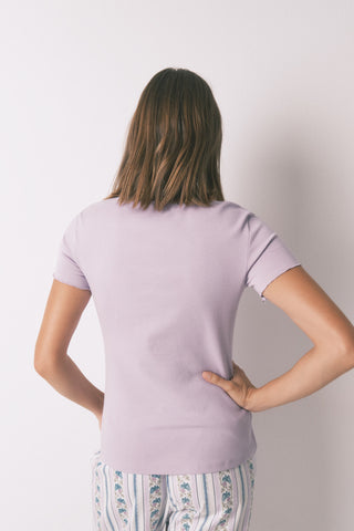 Camiseta Manga Corta Detalle Bordado