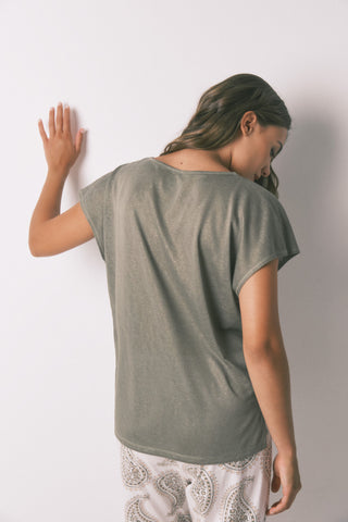 Camiseta Holgada Manga Corta de Lúrex