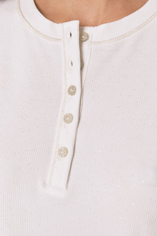Camiseta Manga Larga con Botones de Algodón