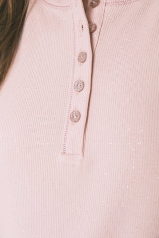Camiseta Manga Corta con Botones de Algodón