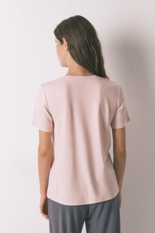 Camiseta Manga Corta con Botones de Algodón