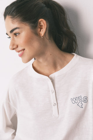 Camiseta Manga Larga con Logo de Algodón