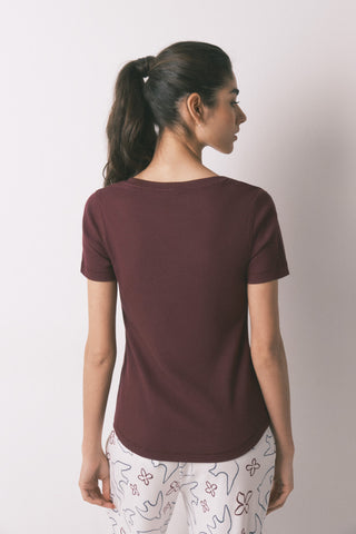 Camiseta Manga Corta con Tejido Acanalado