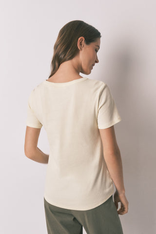Camiseta Manga Corta con Botones de Algodón