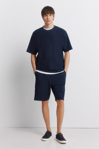 Camiseta Oversize Cuello Redondo con Textura