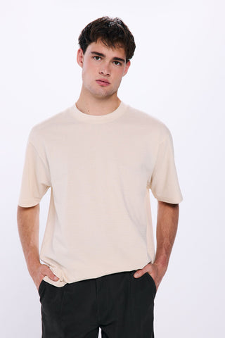 Camiseta Cuello Redondo con Textura