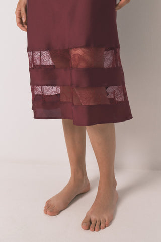 Pijama Satinada de Tirantes con Encaje