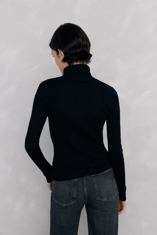 Sudadera Acanalada Cuello Alto