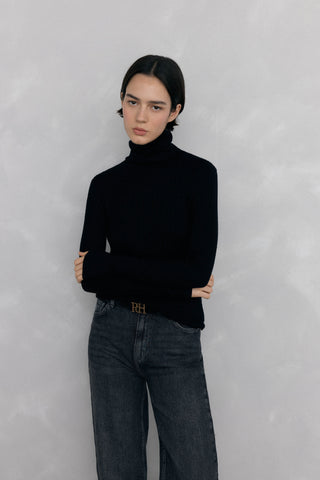 Sudadera Acanalada Cuello Alto