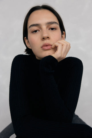 Sudadera Acanalada Cuello Alto