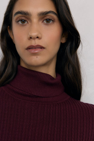 Sudadera Acanalada Cuello Alto