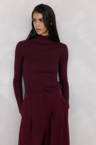 Sudadera Acanalada Cuello Alto