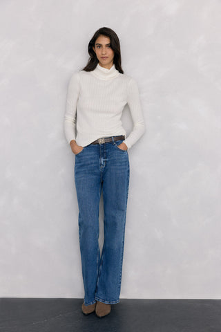 Sudadera Acanalada Cuello Alto