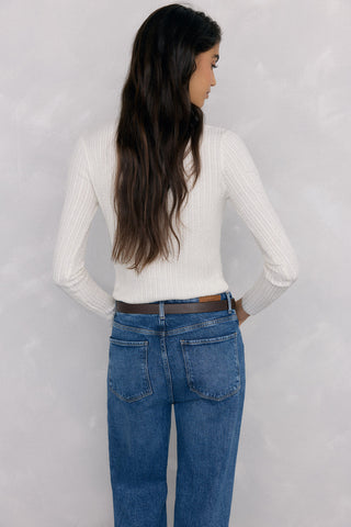 Sudadera Acanalada Cuello Alto