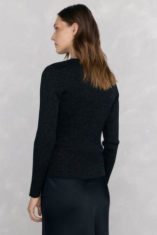 Sudadera con Aberturas Tejido Brillante