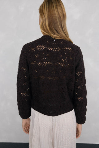 Chaqueta de Crochet con Botones Métalicos