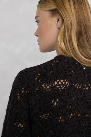 Chaqueta de Crochet con Botones Métalicos