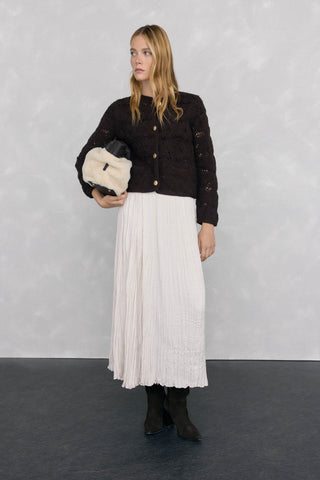 Chaqueta de Crochet con Botones Métalicos