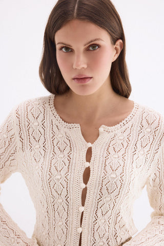 E Chaqueta Ml Crochet Romántica.