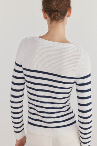 Sudadera Cuello Barco de Rayas