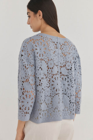 Sudadera Manga Larga con Crochet