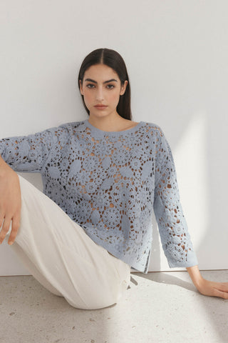 Sudadera Manga Larga con Crochet