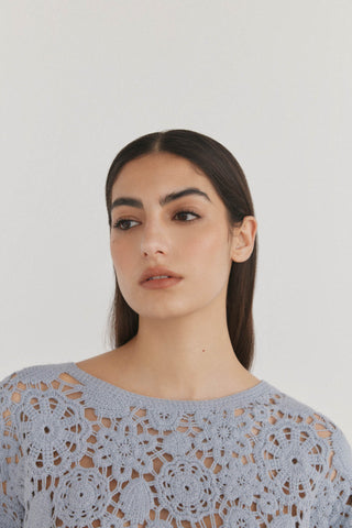 Sudadera Manga Larga con Crochet