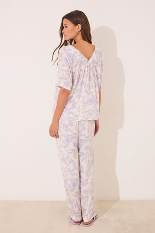 Set de Pijama 2 Piezas con Estampado Floral