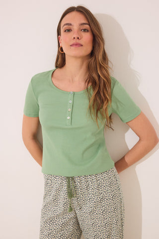 Set de Pijama 2 Piezas con Tejido Acanalado